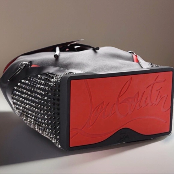 CHRISTIAN LOUBOUTIN Original Spiked Calfskin Leather Sporty Punk Rock Backpack - Picture 2 of 9